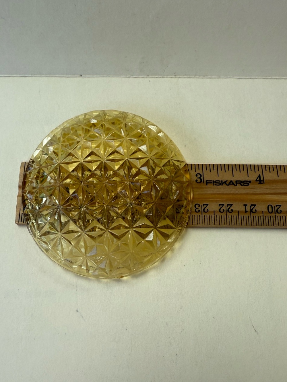 Vintage Amber EAPG Pressed Glass Starburst Butter Pat Trinket Tray Dish. - Picture 8 of 8